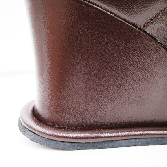 Anthropologie Kaju by A.J. Giraudon Made in Brazil Brown Leather Wedge Loafers 9 - Picture 8 of 15